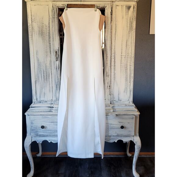 NWT MISHA Strapless Cutout Slit Ivory Maxi Dress - Medium - Picture 5 of 6